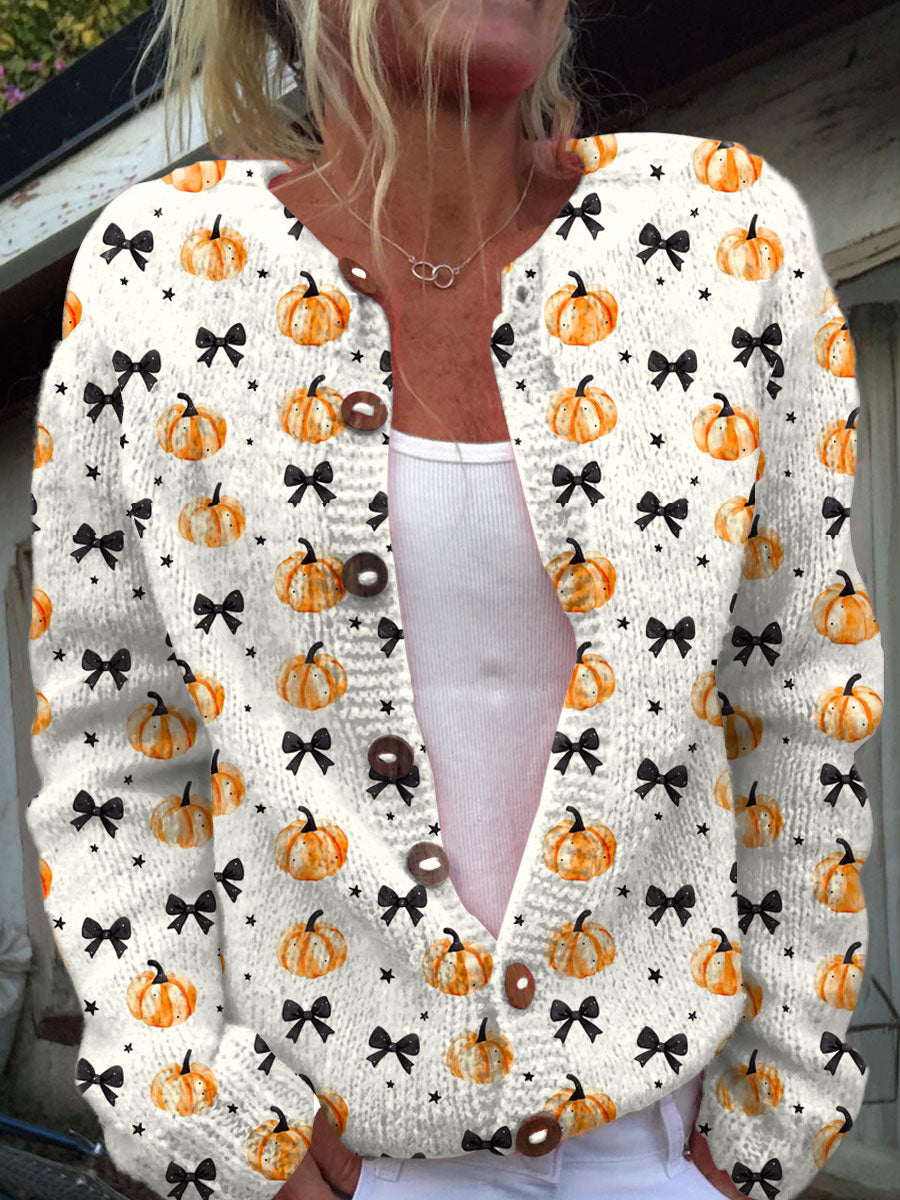 vintage-pumpkin-art-print-buttoned-cardigan-sweater-n3wx