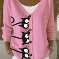 funny-cats-art-print-buttoned-v-neck-cardigan-sweater-a7bx