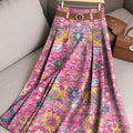 Women's Retro Pattern Casual Print Cotton Skirt