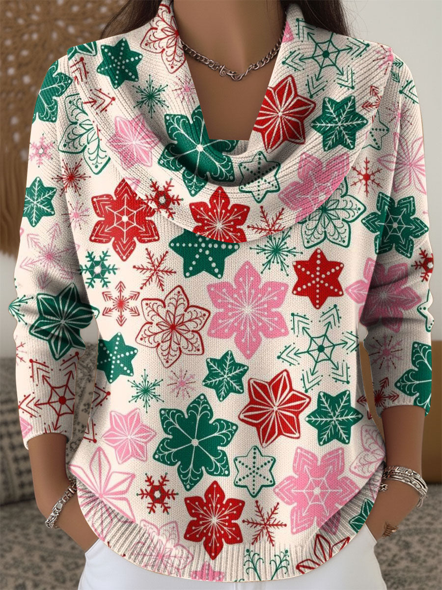 Winter colorful snowflake decorative pattern Swing Collar Sweater