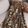 Women's Floral Art Print Casual Cotton Skirt