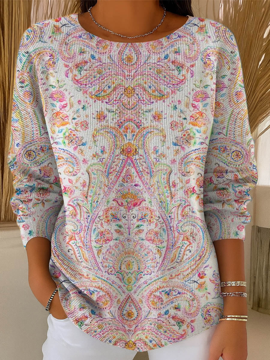 womens-vintage-floral-art-print-casual-pullover-sweater-3xkl