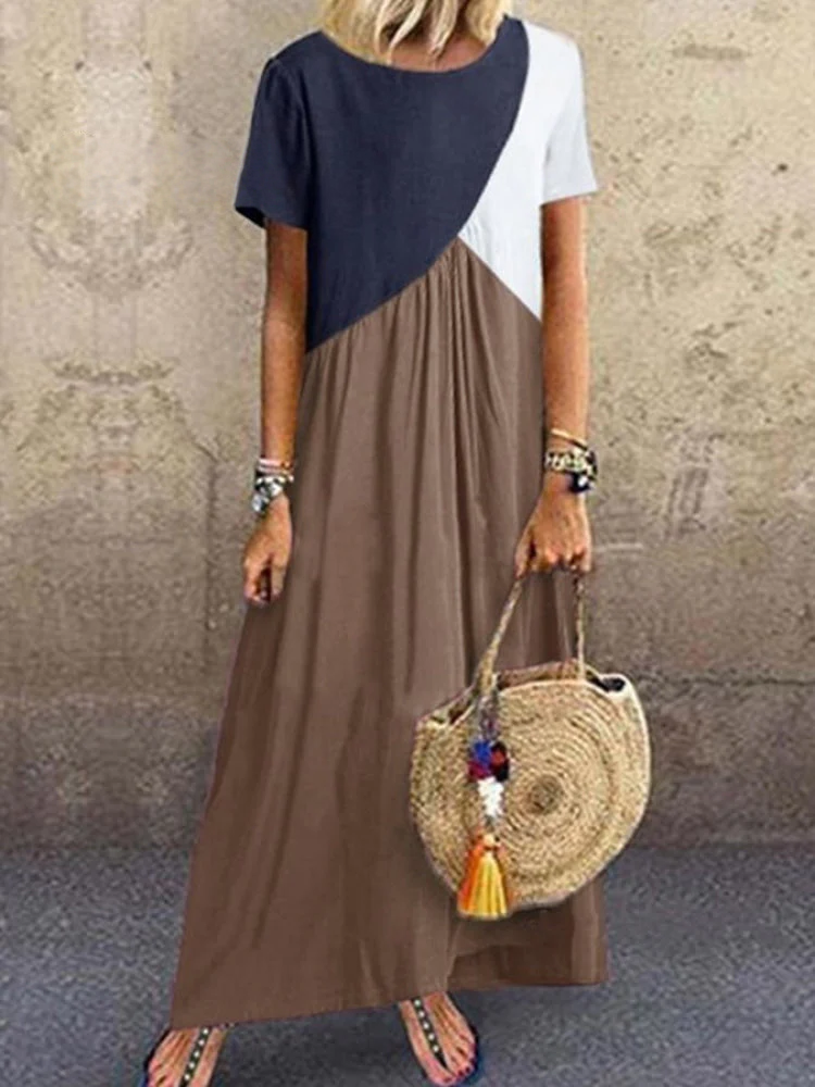 Casual Round Neck Short Sleeve Dress