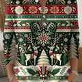 Women's Christmas Pattern Art Print Buttoned Cardigan Sweater