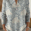 Gilet boutonné à imprimé floral vintage pour femme