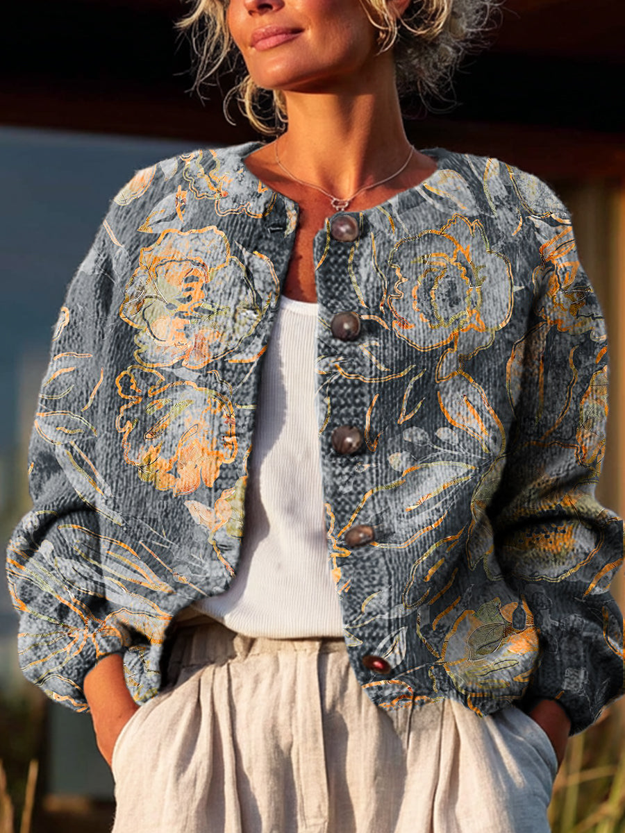 vintage-abstract-floral-painting-art-print-buttoned-cardigan-sweater