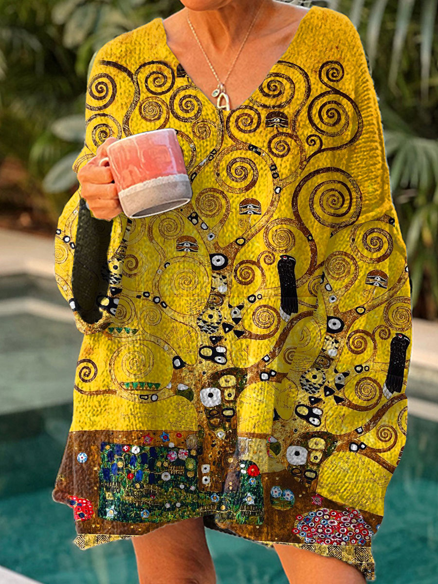 womens-vintage-flower-art-print-casual-pullover-sweater-84nr