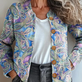 Women's Paisley Art Pattern Print Buttoned Cardigan Sweater