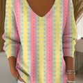womens-beautiful-colorful-striped-painting-art-print-casual-pullover-sweater-zmte