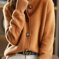 Turtleneck Button-down Solid Color Sweater