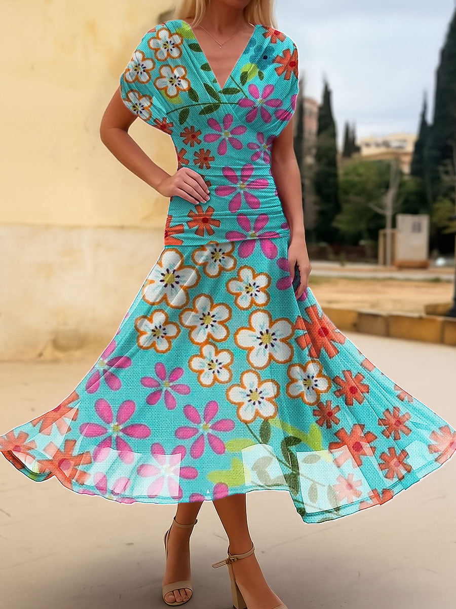 Women's Flowers Floral Simple Print Cotton Dress