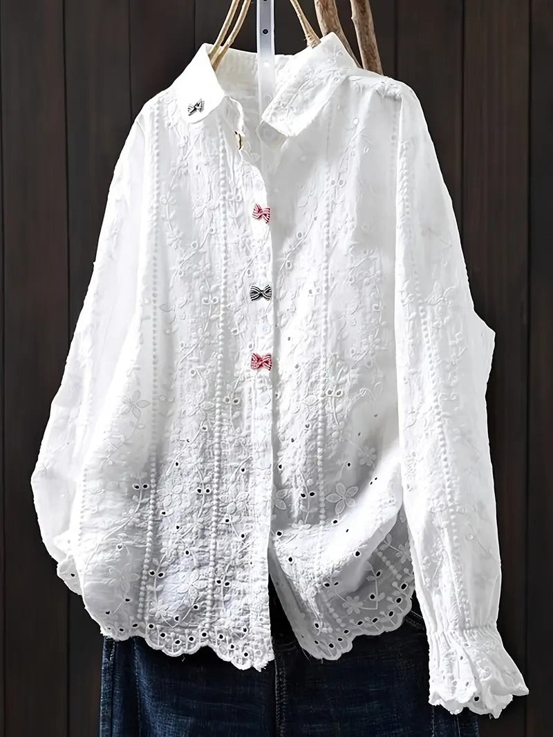 Women's Flower Floral Casual Shirt