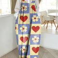 Women's Valentine's Day Heart Pattern Art Print Casual Cotton Denim Dress