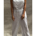 Women's Cotton and Linen Wide Leg Jumpsuit