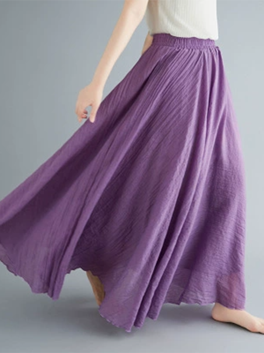 Women's Free Breathable Elastic Linen Skirt
