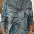 Women's Shiny Flowers Print Turtleneck Sweater