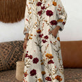 Robe en coton à imprimé floral vintage pour femme