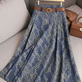 Women's Retro Flowers Pattern Casual Print Cotton Skirt