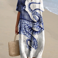 Women's Octopus  Art Print  Casual Dress