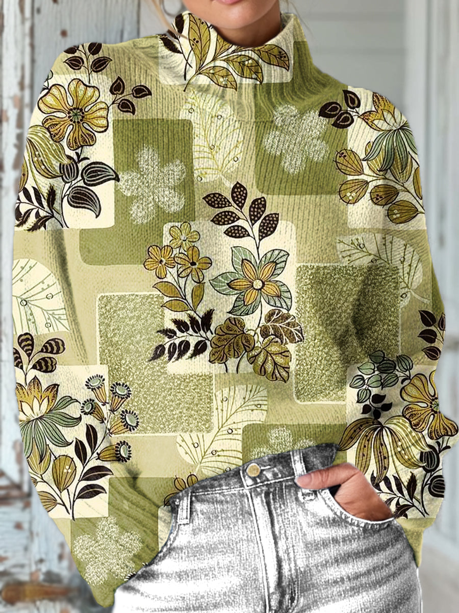 beautiful-geometric-floral-painting-art-print-knit-turtleneck-pullover-sweater