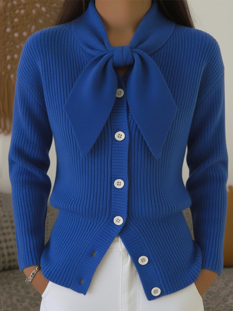 Women's Christmas Bow Cardigan Sweater