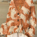 womens-halloween-ghost-art-print-casual-pullover-sweater