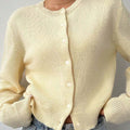cardigan/pull vintage doux et court à boutons pour femme 