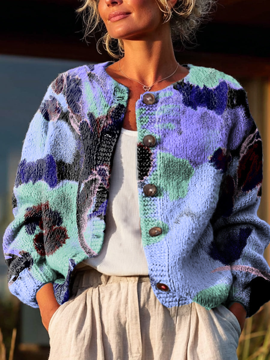 abstract-floral-painting-art-print-buttoned-cardigan-sweater-jwz1