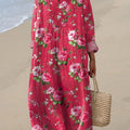Women's Vintage Floral Art Print Casual Dress