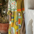 Women's Vintage Abstract Geometry Art Print Dress