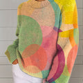 Women's Vintage Abstract Geometry Art Print Casual Pullover Sweater