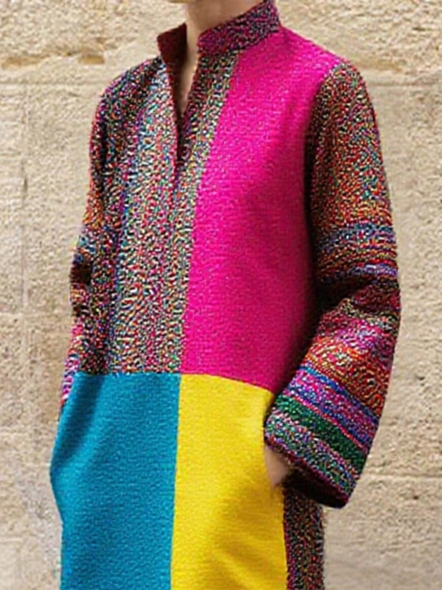 Women's Retro Printed Pocket Maxi Dress