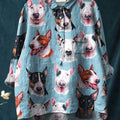 Women's Dog  Art Print Casual Cotton And Linen Shirt