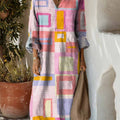 Women's Geometric Pattern Art Print Cotton Dress