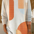 Women's Vintage Abstract Geometry Art Print Casual Pullover Sweater