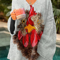 womens-vintage-chicken-art-print-casual-pullover-sweater-u99f