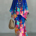 Women's Vintage Art Comfortable Loose Cotton Linen Wide-leg Pants Two-piece Set