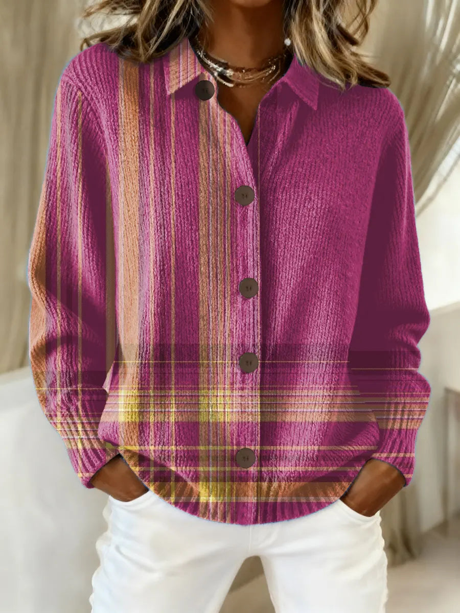 Women's Vintage Abstract Geometry Art Print Casual Sweater