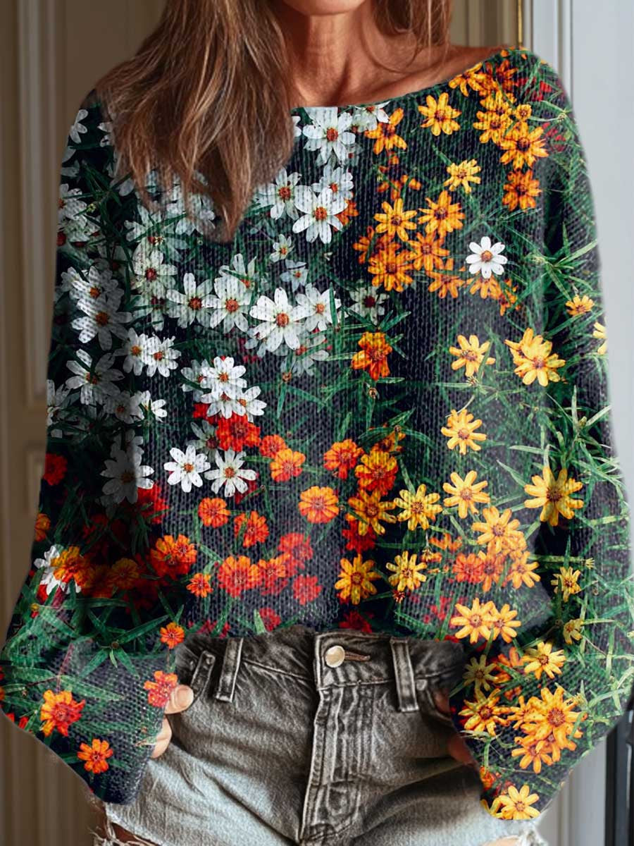 womens-vintage-floral-pattern-art-print-casual-pullover-sweater-40ug