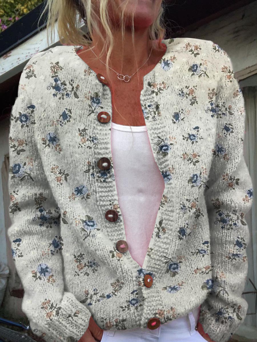 womens-vintage-floral-art-print-buttoned-cardigan-sweater-ocna