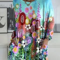 Women's Beautiful Abstract Colorful Floral Painting Art Print Casual Long Sleeve T-shirt