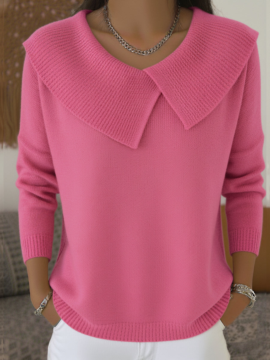Women's Christmas Lapel Pullover Sweater