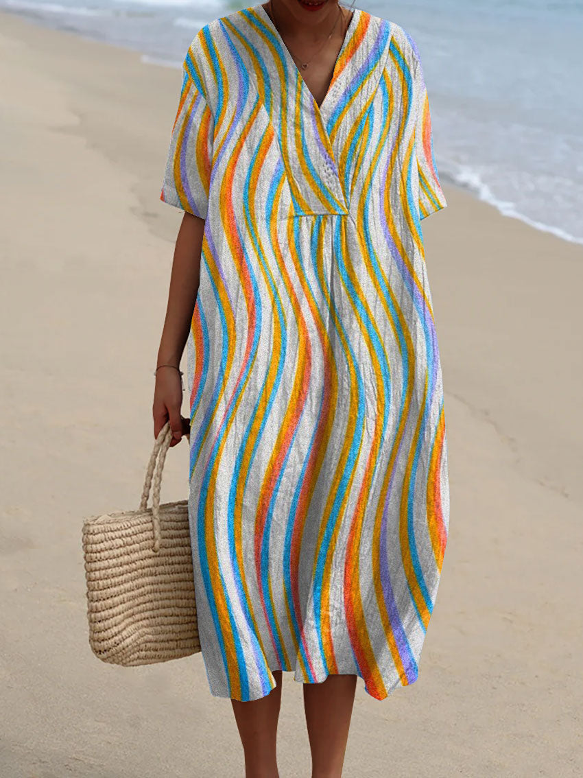 Women's Vintage  Art Print Flowy Casual Dress