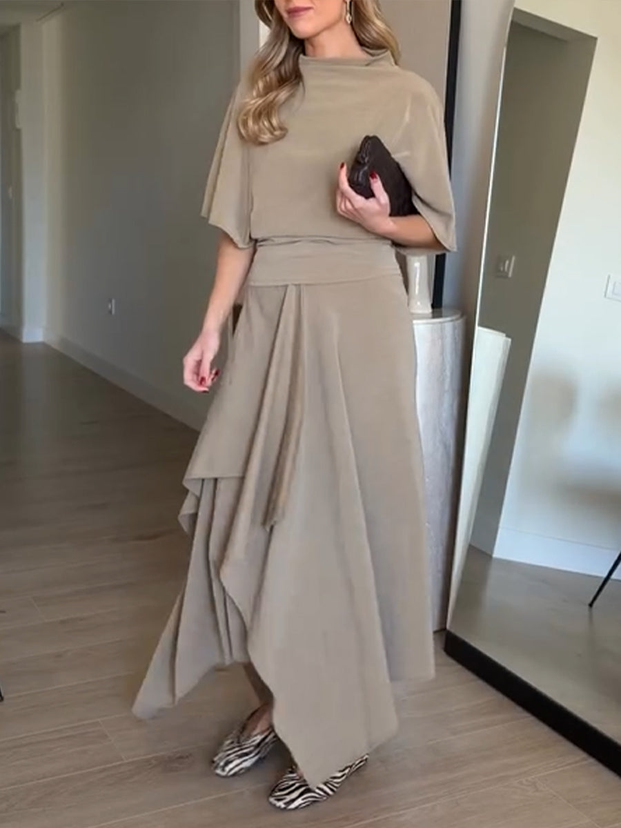 Stylish And Elegant Two-piece Top And Skirt Set