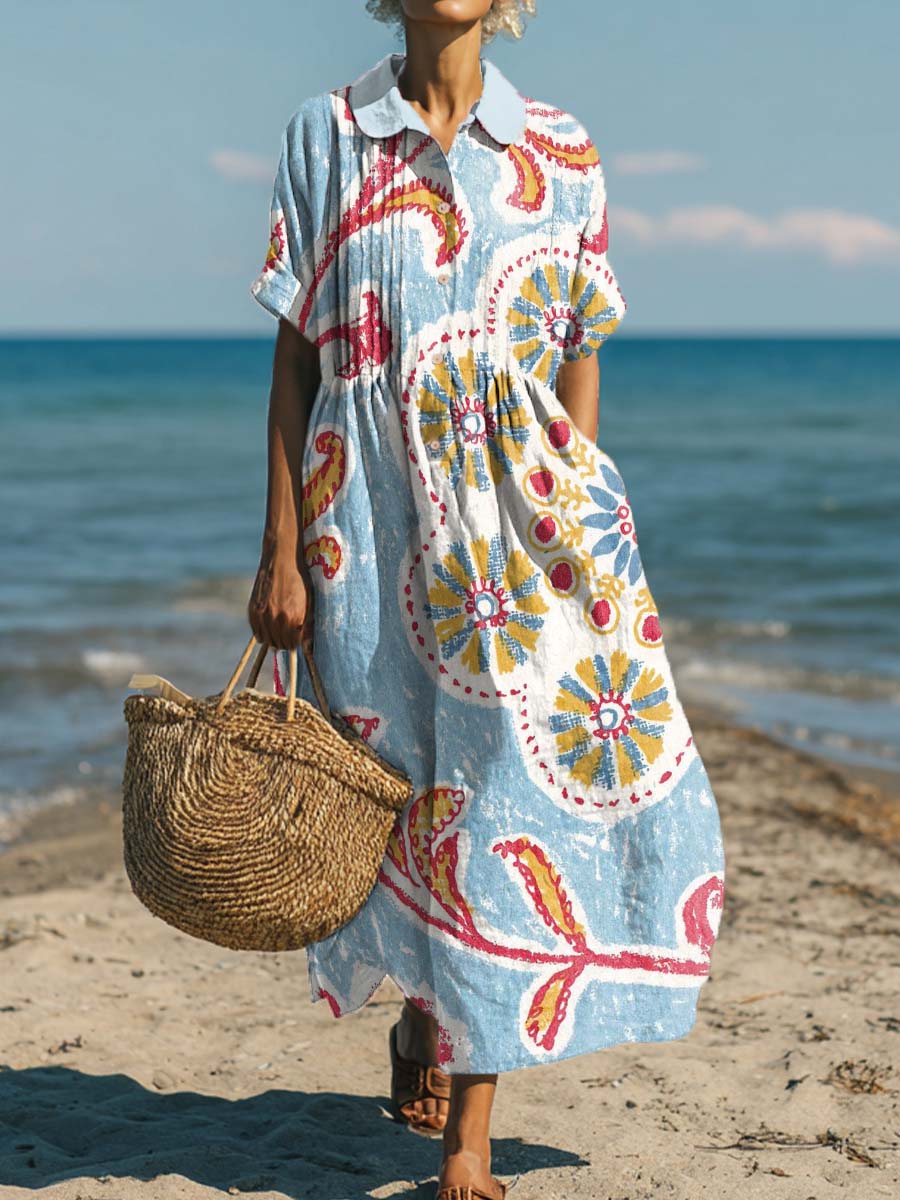 Women's Ethnic Style Surround Totem Art Print Dress