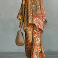 Women's Vintage Ethnic Style Pattern Print Casual Cotton Linen Suits