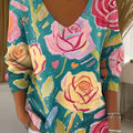 womens-simple-floral-multicolor-abstract-casual-print-pullover-sweater-253e
