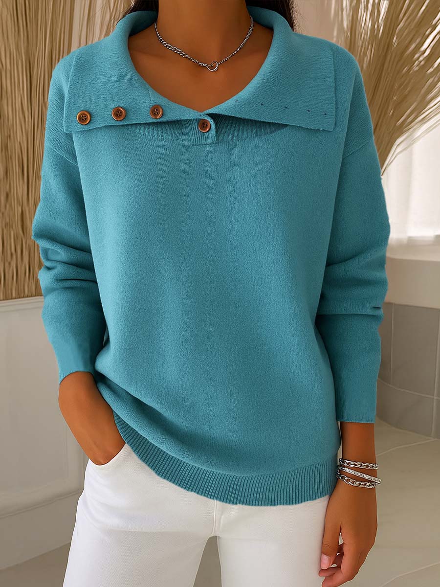 Women's Lapel Long Sleeve Casual Pullover Cardigan