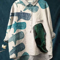 Women's Shark  Art Print Casual Cotton And Linen Shirt