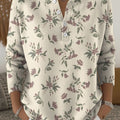 Flower Pattern Art Print Buttoned Cardigan Sweater